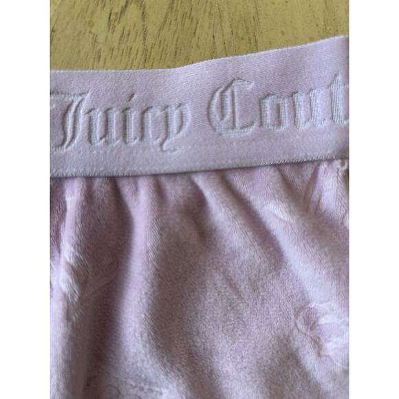 Y2K Juicy Contour Pink Purple Velour Sleep Shorts M Soft Juicy Logo All Over VTG - Picture 2 of 6